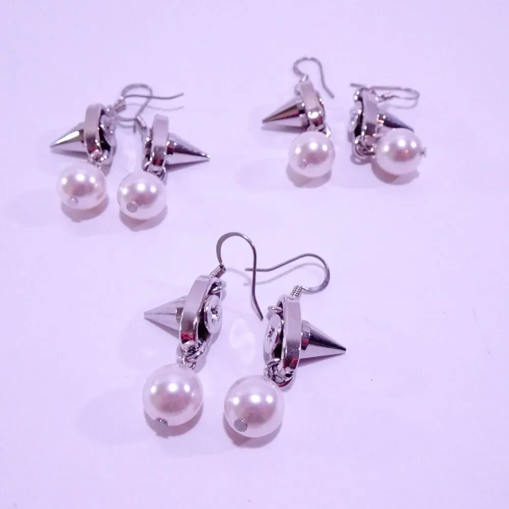 Joomi Lim Women's Silver Sphere Spike Pearl Screw Back Earrings NWOT 145 Silver